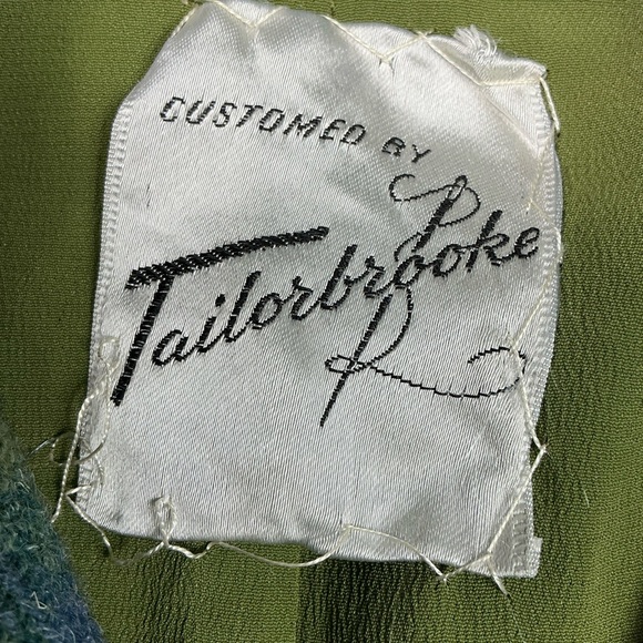 Vintage 1950s/60s Tailorbrooke blue and green plaid fully lined wool jacket - Picture 6 of 6